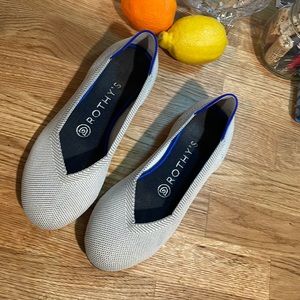 Rothy’s Flats - Gray with blue heel detail - Size 6.5